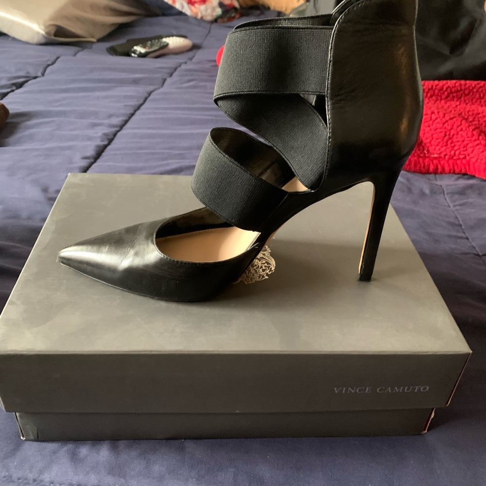 Black strapy heels